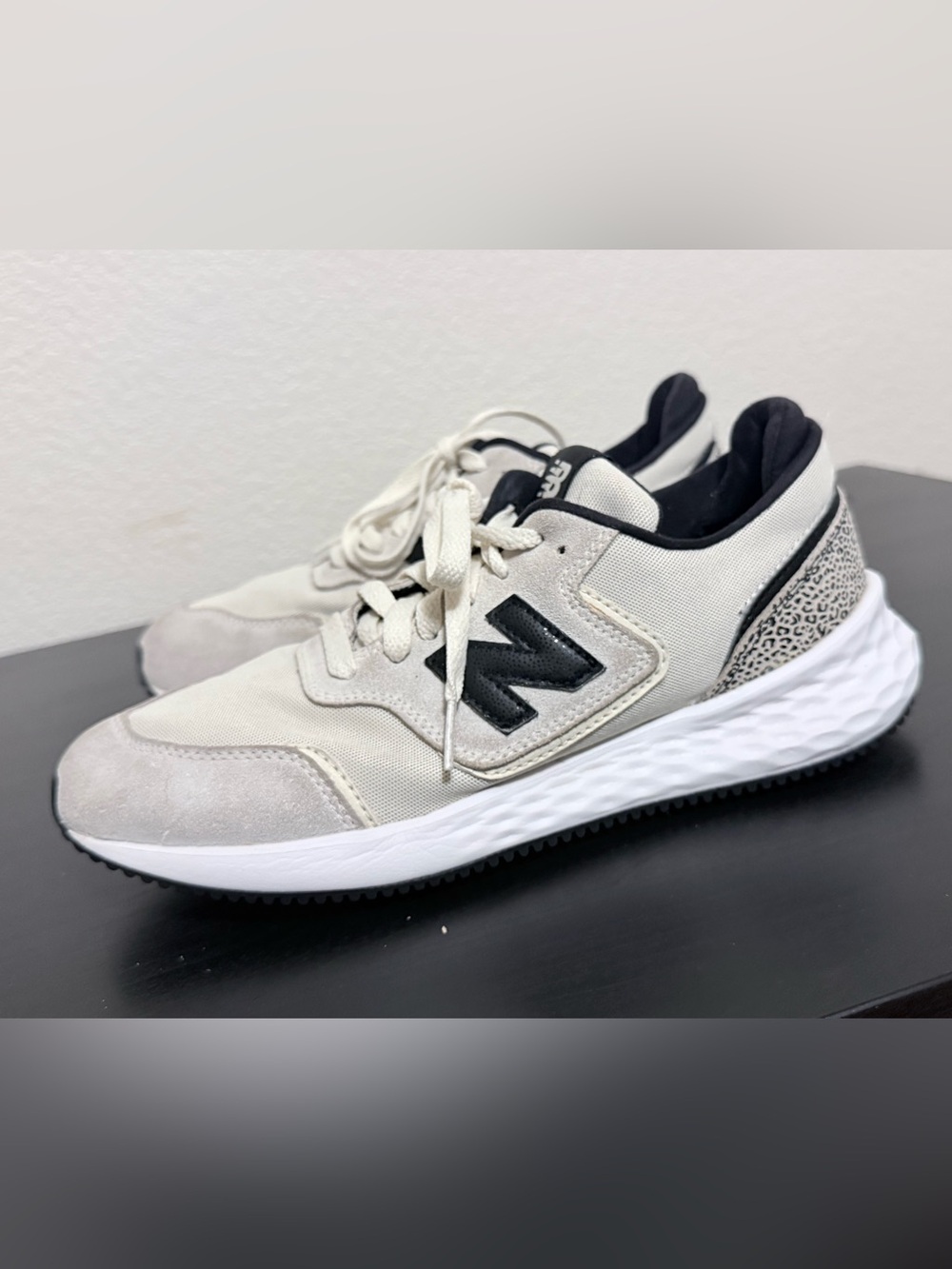 New Balance X-70 Women's Cream and Black Casual Sneaker